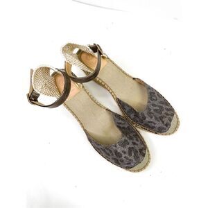 Vidoretta Espadrille Wedge Chromo Sandals in Grey Leopard Print Size 42 (9)